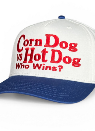 Corn Dog vs Hot Dog Who Wins? Funny Food Debate Trucker Hat July 4