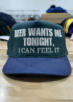BEER WANTS ME TONIGHT HAT Custom Embroidery