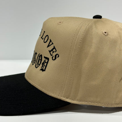 Your Wife Loves DEERGOD custom embroidered SnapBack tan/black cap hat