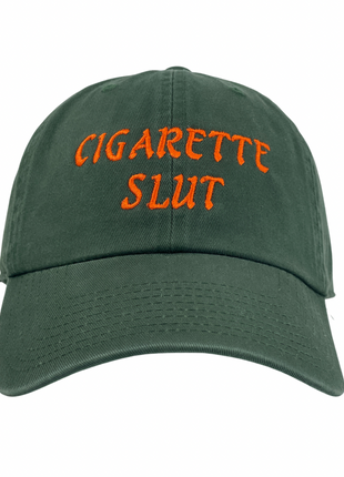 Cigarette Slut Green Dad Hat Custom Embroidered