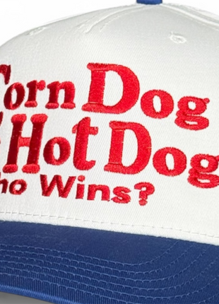 Corn Dog vs Hot Dog Who Wins? Funny Food Debate Trucker Hat July 4