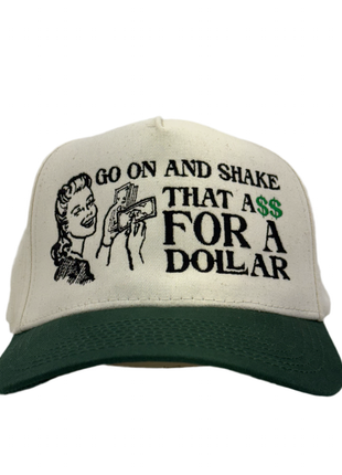 Go On And Shake That Custom Embroidered Green/Cream SnapBack