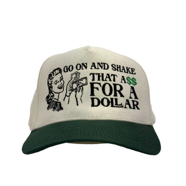 Go On And Shake That Custom Embroidered Green/Cream SnapBack