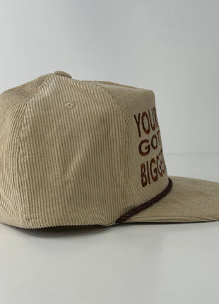 YOUR MOM GOT THE BIGGEST BOOTY Khaki Rope SnapBack Cap Hat Funny Custom Embroidered Collab Rowdy Roger