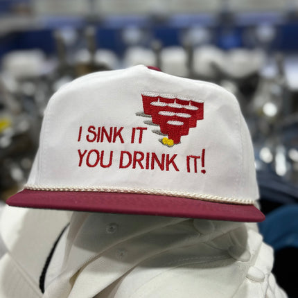 I SINK IT YOU DRINK IT Rope SnapBack Cap Hat Custom Embroidered
