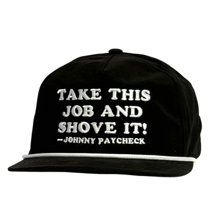 Funny Work Office Hat Take This Job and Shove It Embroidered Snapback Cap