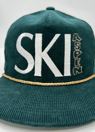 ASPEN SKI custom embroidered Hat Corduroy Snapback