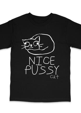 Nice Pussy Cat Funny Meme T-Shirt Viral Cat Joke Shirt, Adult Humor Novelty Tee