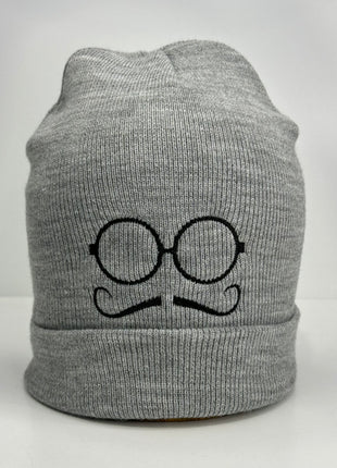 Funny silly Gray bow tie beanie Custom Embroidery