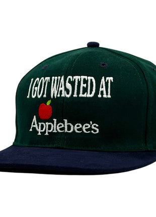 I GOT WASTED AT my Vintage Mid Green Crown Funny Strapback Cap Hat Custom Embroidered