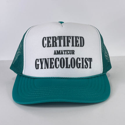 Certified Amateur Gynecologist Custom Printed Mesh Trucker SnapBack Hat Cap