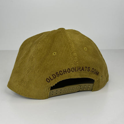 Custom Stihl patch on a Mustard Olive corduroy with Brown Rope SnapBack Patch Hat Cap