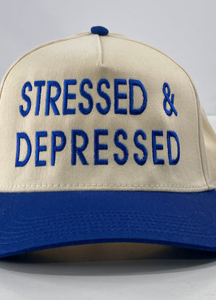 Stressed and Depressed Hat Custom Embroidered