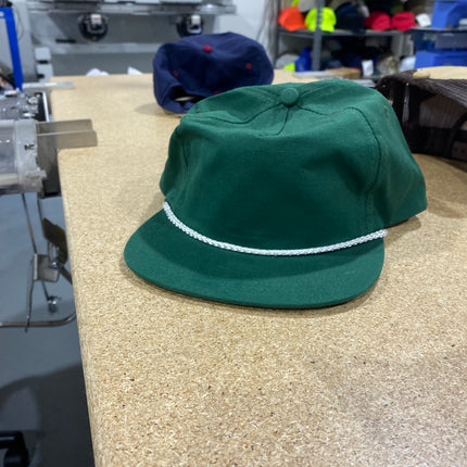 Custom order Rolex sailing team on a green Strapback hat cap custom embroidery
