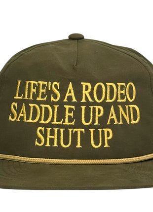 Life’s Like a Rodeo Saddle Up Hat Custom Embroidered