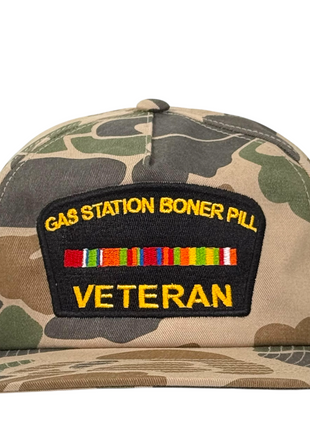 Gas Station Boner Pill Veteran Trucker Hat Custom Embroidered￼