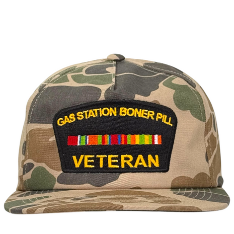 Gas Station Boner Pill Veteran Trucker Hat Custom Embroidered￼