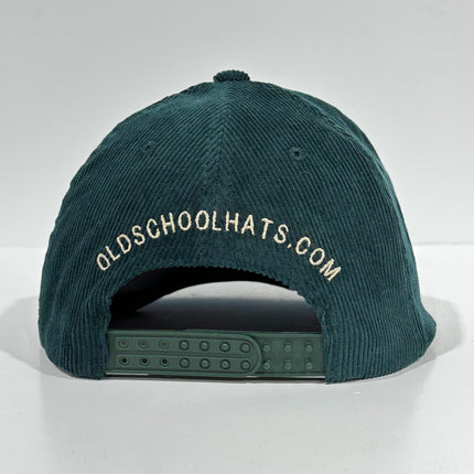 Bonefish Green Corduroy SnapBack Tall Crown Rope Cap Hat Fishing Custom Embroidery