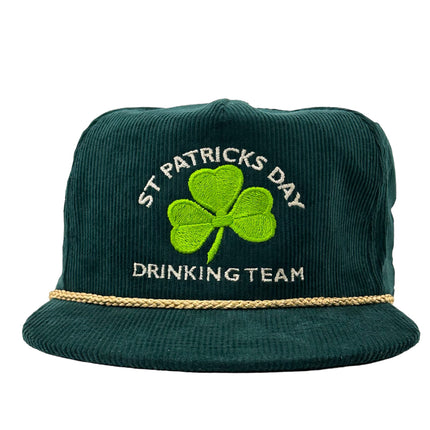 ST PATRICKS DAY DRINKING TEAM GREEN Corduroy Hat SnapBack Cap Custom Embroidered ￼