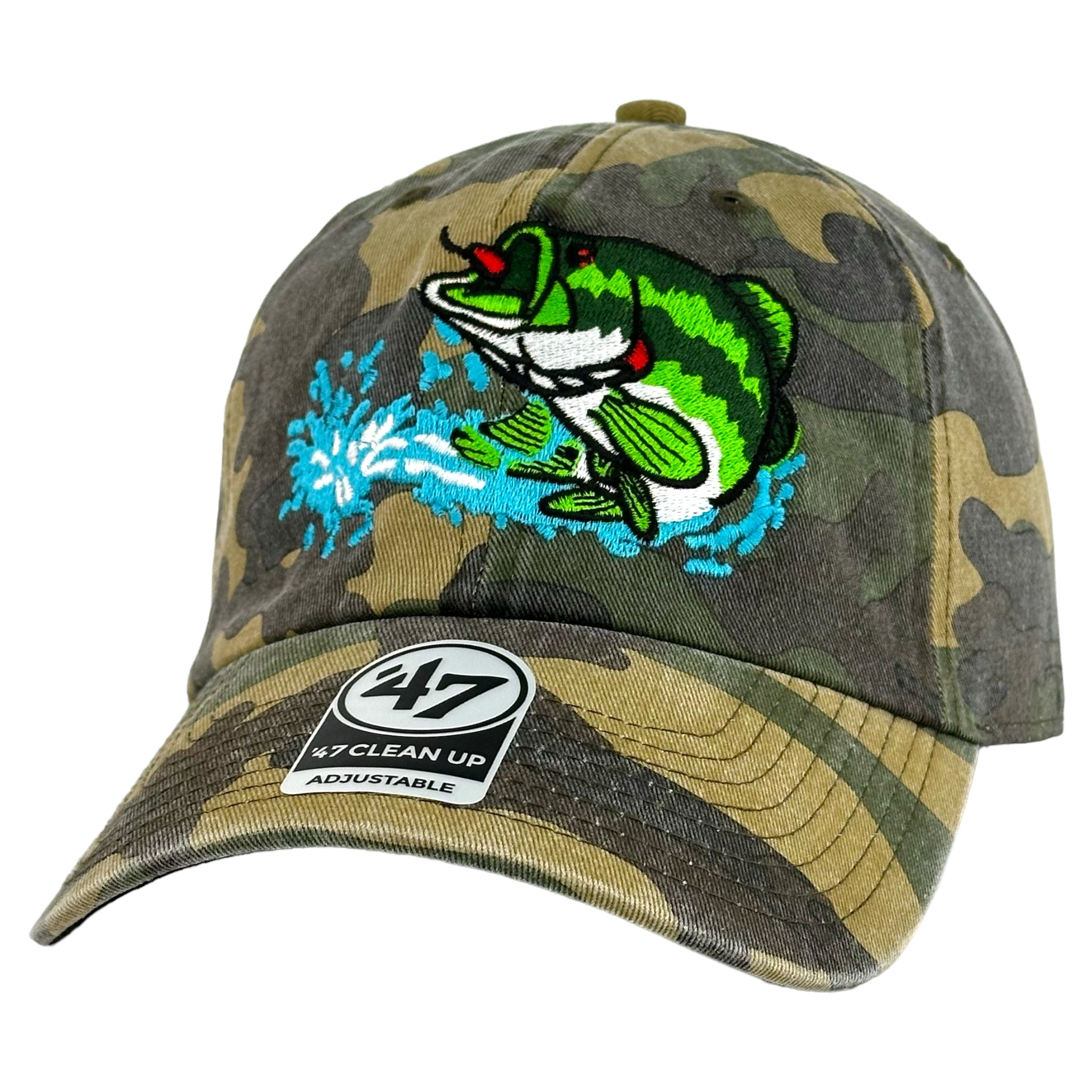 BASS FISHING HAT CAMO Custom Embroidered – Old School Hats