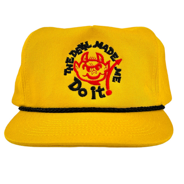 THE DEVIL MADE ME DO IT SNAPBACK Rope Cap Dad Hat Custom Embroidered