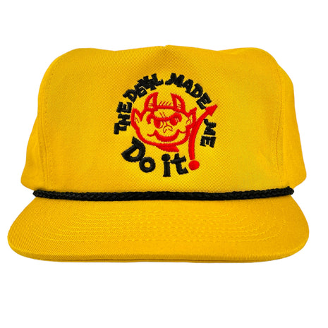 THE DEVIL MADE ME DO IT SNAPBACK Rope Cap Dad Hat Custom Embroidered
