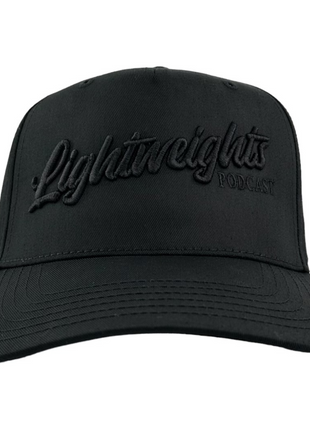 Lightweights Podcast Official Merch Black/Black Puff SnapBack Hat Custom Embroidered