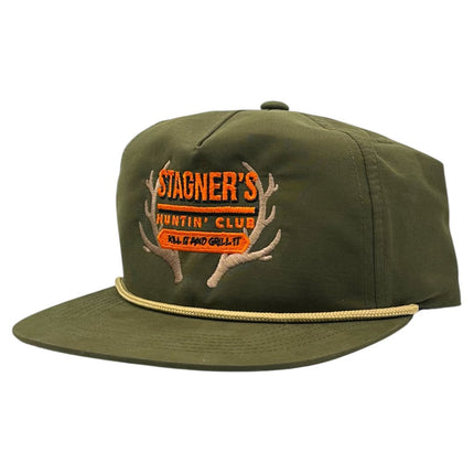 Stagner’s Hunting Club Kill it or grill it SnapBack Rope Hat Cap Collab Justin Stagner Southern Grandpa Custom Embroidery