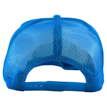 I pee in the pool custom print on a blue mesh trucker SnapBack hat cap Collab Justin stagner