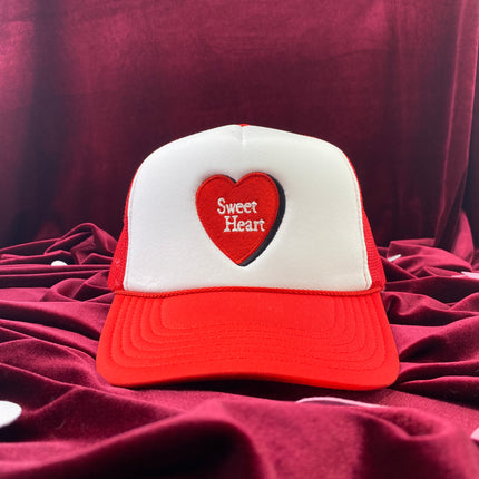 SWEET HEART TALL CROWN Snapback TRUCKER CAP HAT WITH ROPE Custom Embroidered