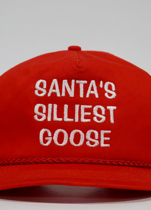 Santa’s Silliest Goose Custom Embroidered Red Rope SnapBack Hat