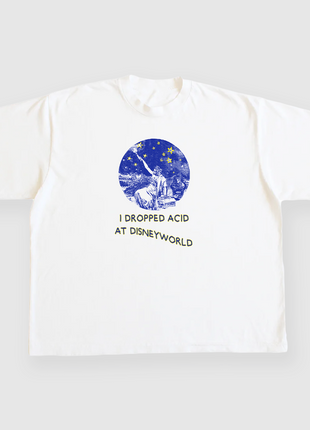 I Dropped Acid At Disneyworld Custom Printed White T-shirt