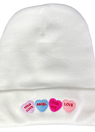 Valentines Day Candy Heart Beanie