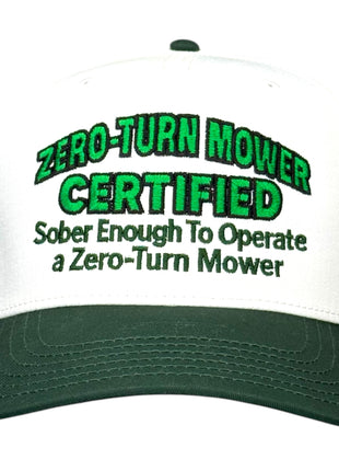 Zero Turn Mower Certified Hat Custom Embroidered