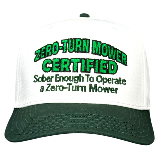 Zero Turn Mower Certified Hat Custom Embroidered
