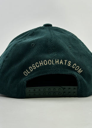 Pheasant Green Cordaroy SnapBack Cap Hat Rope Hunting Custom Embroidered