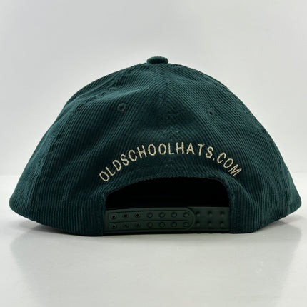 Pheasant Green Cordaroy SnapBack Cap Hat Rope Hunting Custom Embroidered
