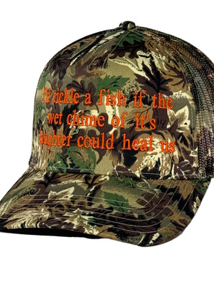 Black Friday I’d tickle a fish embroidered on a camo SnapBack hat