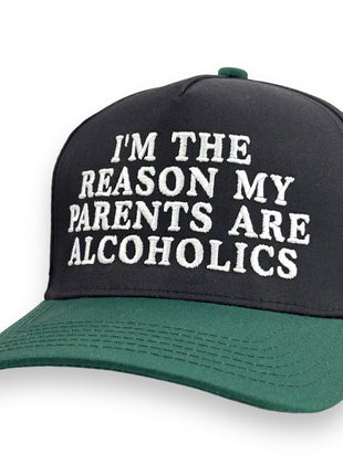 IM THE REASON MY PARENTS ARE ALCOHOLICS HAT Custom Embroidery