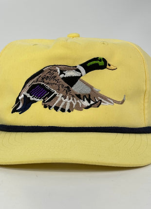 Mallard Duck Hunting On a yellow Rope SnapBack Hat Cap Custom Embroidered