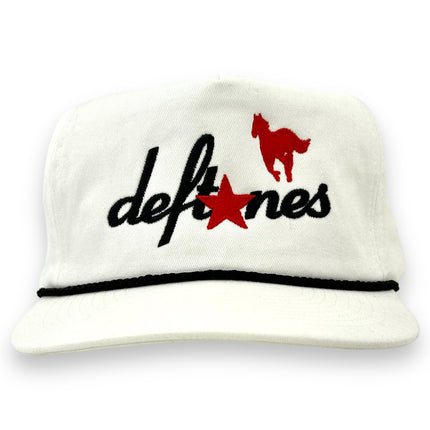 DEFTONES White PONY SnapBack Custom Embroidered Cap Hat
