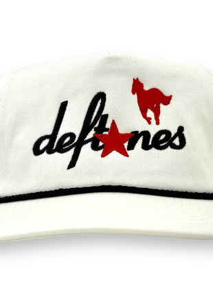 DEFTONES White PONY SnapBack Custom Embroidered Cap Hat