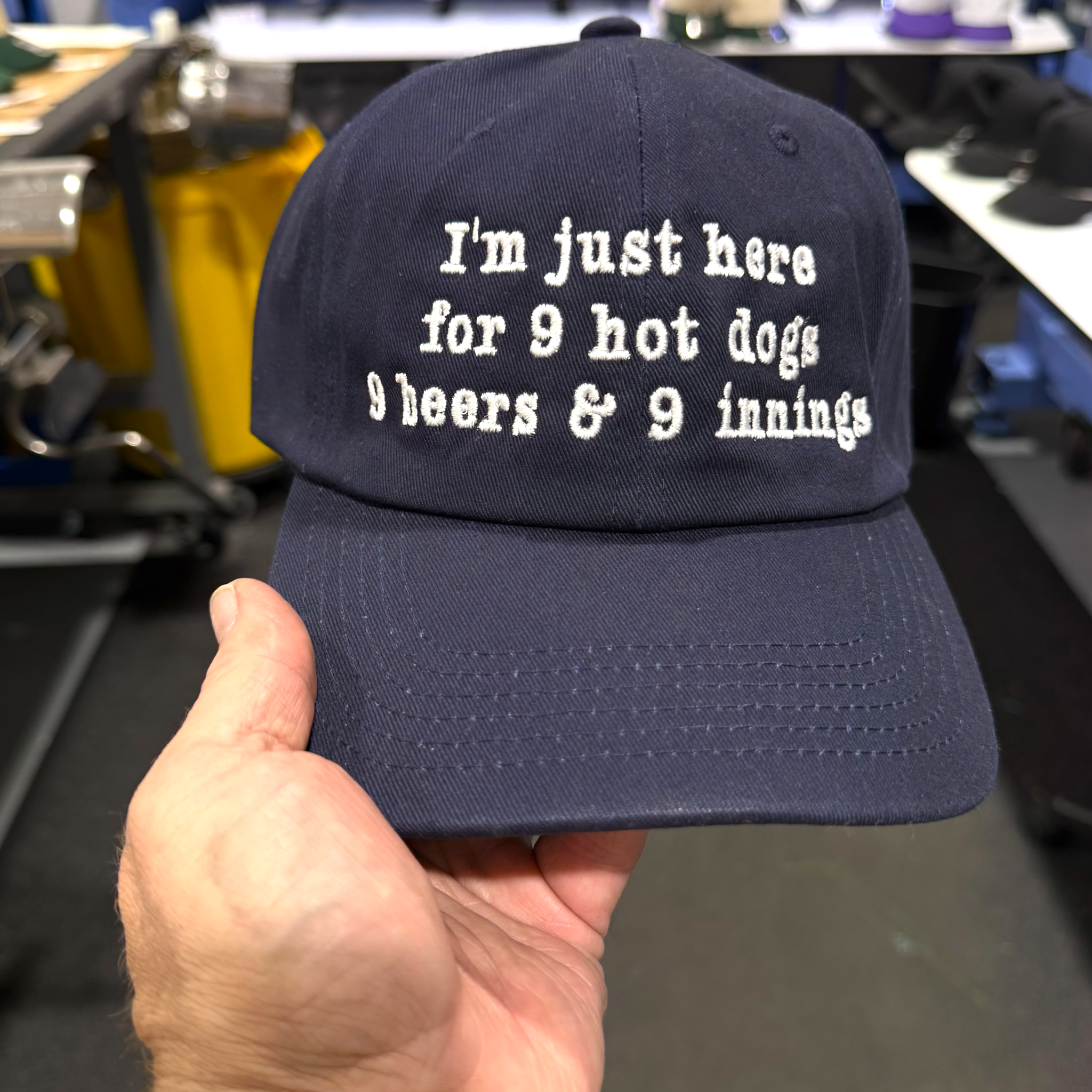 Funny Baseball Hat | 9 Hot Dogs 9 Beers 9 Innings Dad Cap – Old