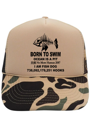 Born To Swim Custom Printed Hat