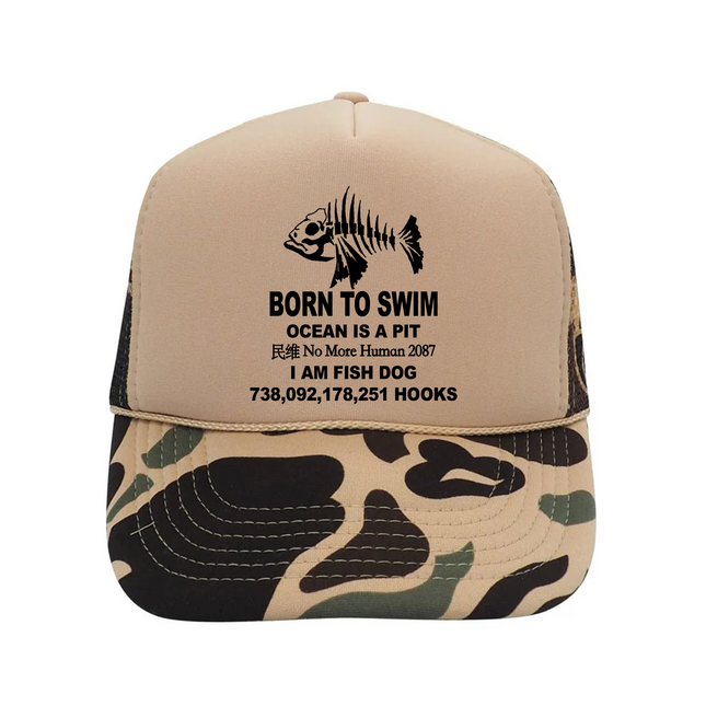 Born To Swim Custom Printed Hat