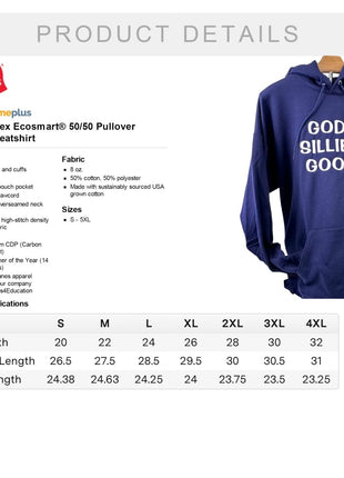 GOD’S SILLIEST GOOSE Navy HOODIE Custom Embroidered