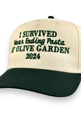 I SURVIVED NEVER ENDING PASTA HAT CUSTOM EMBROIDERY
