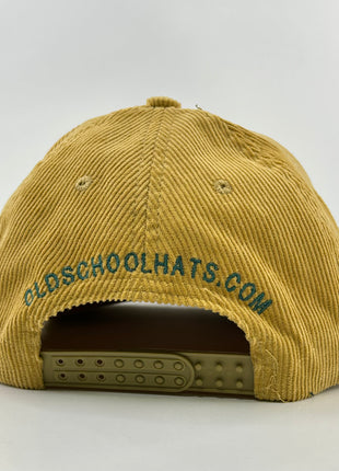 Pheasant Mustard￼ Cordaroy SnapBack Cap Hat Rope Hunting Custom Embroidered
