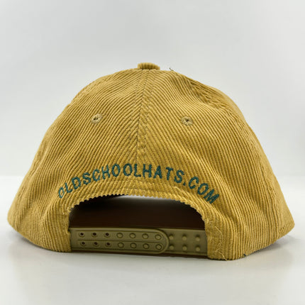 Pheasant Mustard￼ Cordaroy SnapBack Cap Hat Rope Hunting Custom Embroidered