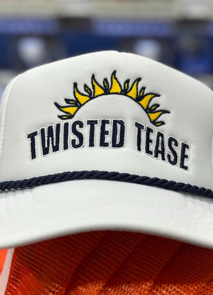TWISTED TEASE Black Rope White Foam Mesh Trucker SnapBack Cap Hat Landon Bridges Collab Custom Embroidered
